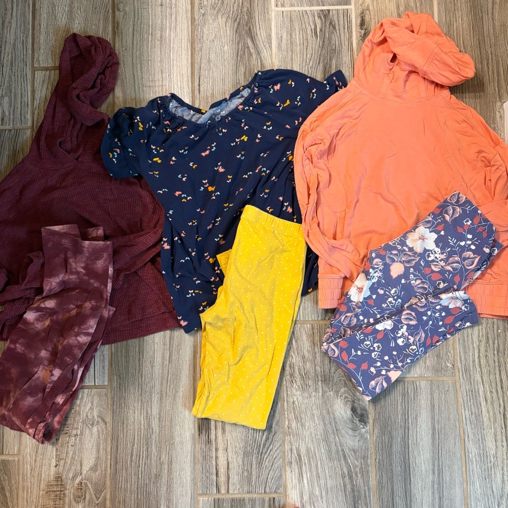 Colorful Clothing Set with Floral and Patterned Designs